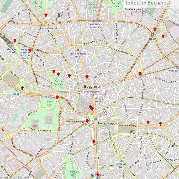 Toilets Bucharest - map of cash machines