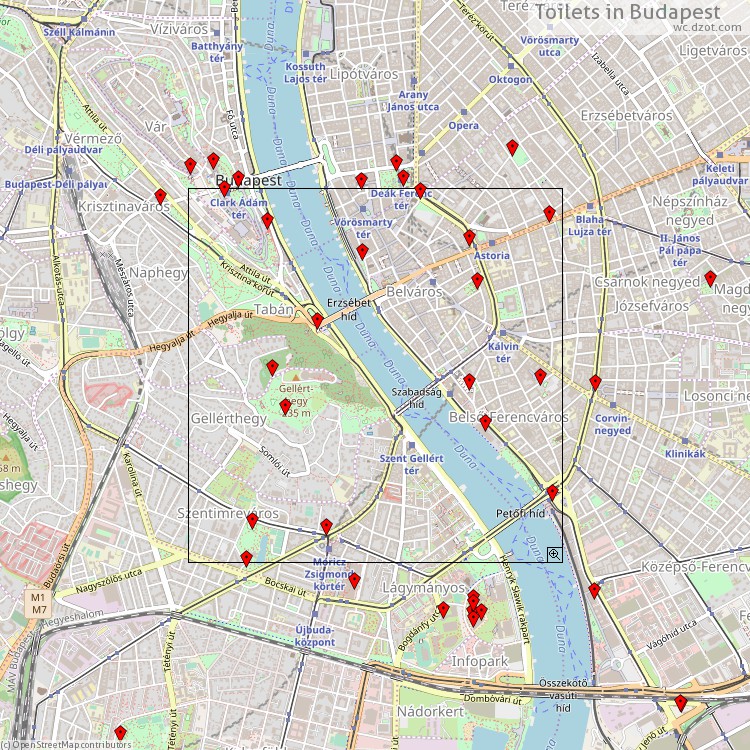 Toilets Budapest - map of cash machines