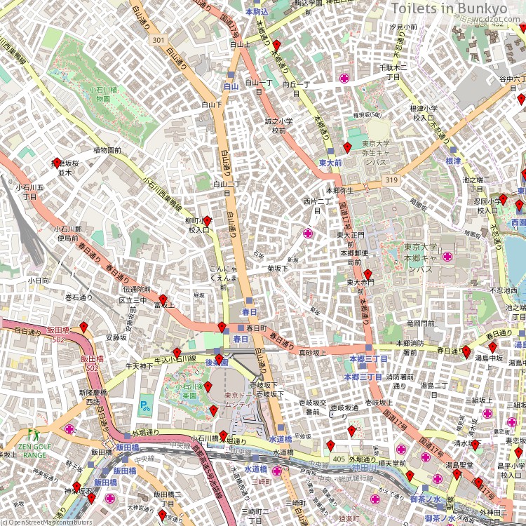 Toilets Bunkyo - map of cash machines