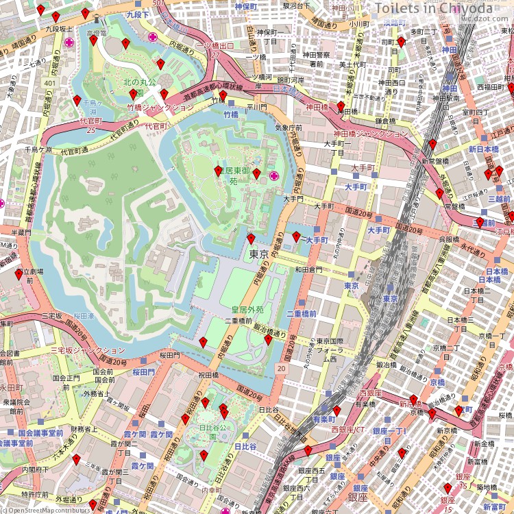 Toilets Chiyoda - map of cash machines