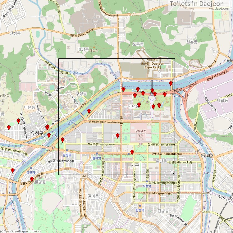 Toilets 대전광역시 - map of cash machines