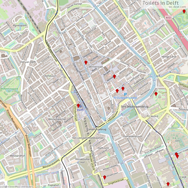 Toiletten Delft - map of cash machines