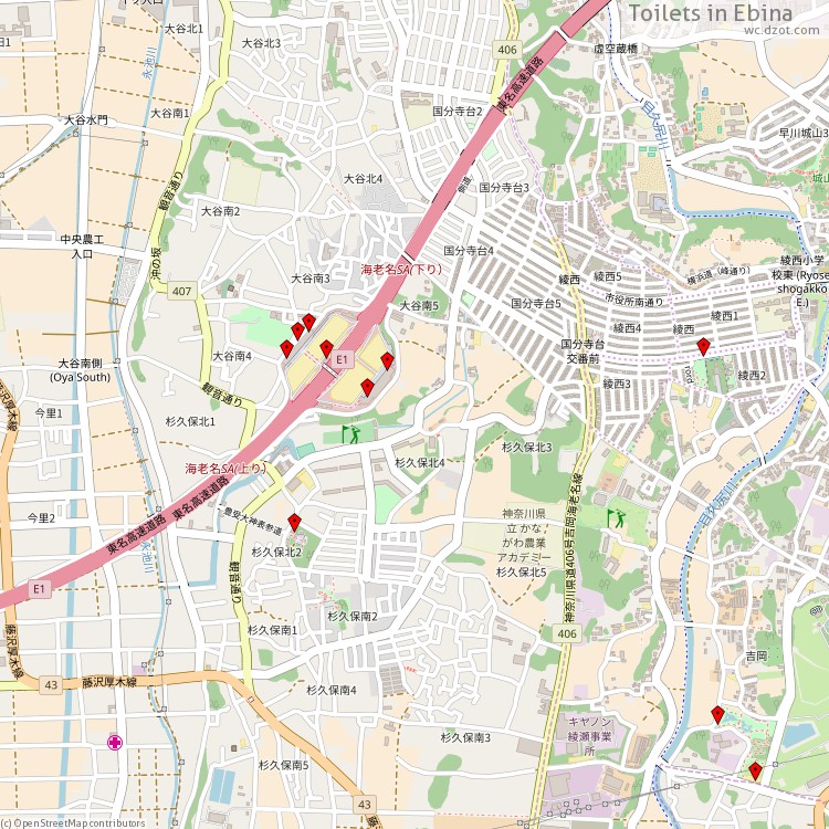 Toilets Ebina - map of cash machines