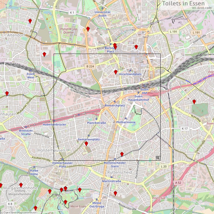 Toiletten Essen - map of cash machines