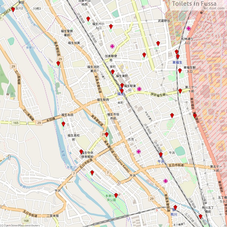 Toilets Fussa - map of cash machines