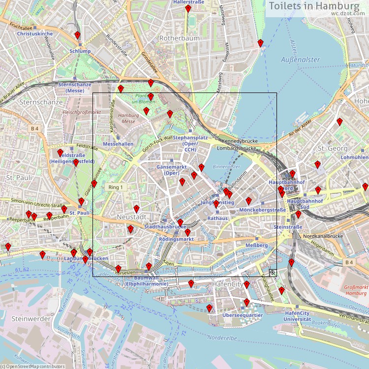 Toilets Hamburg - map of cash machines