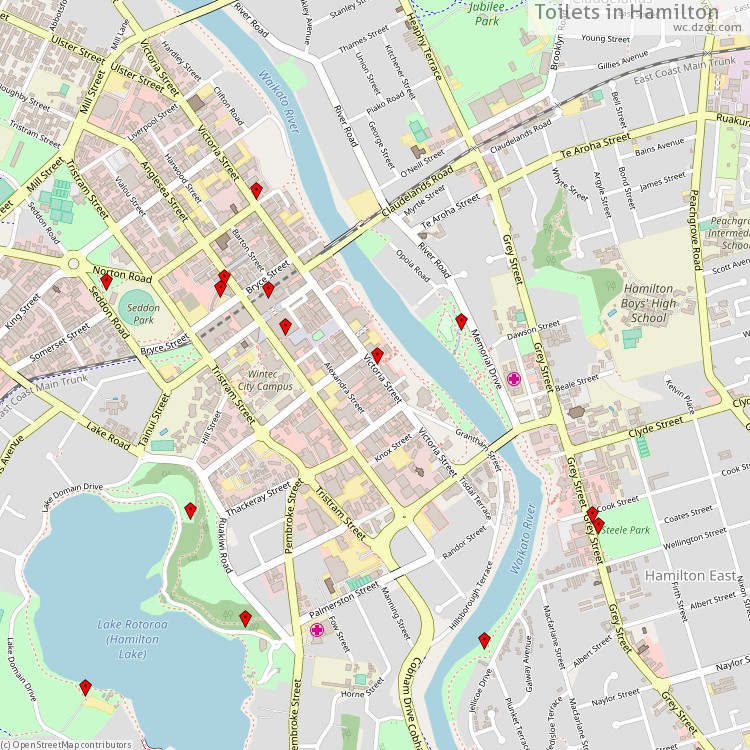 Toilets Hamilton - map of cash machines