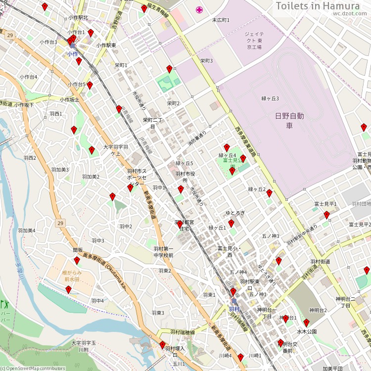 Toilets Hamura - map of cash machines