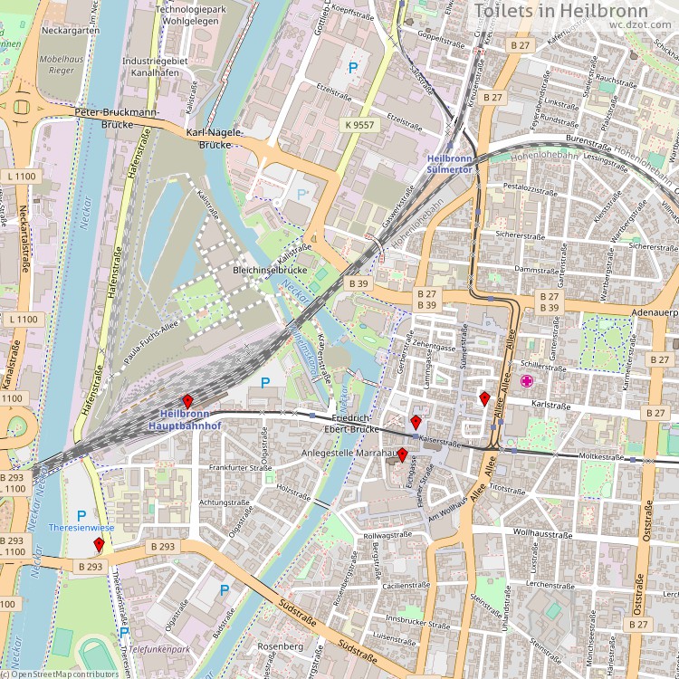 Toilets Heilbronn - map of cash machines