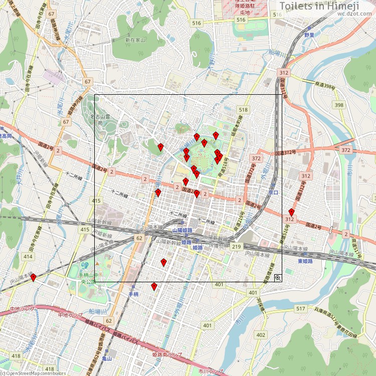 Toilets Himeji - map of cash machines