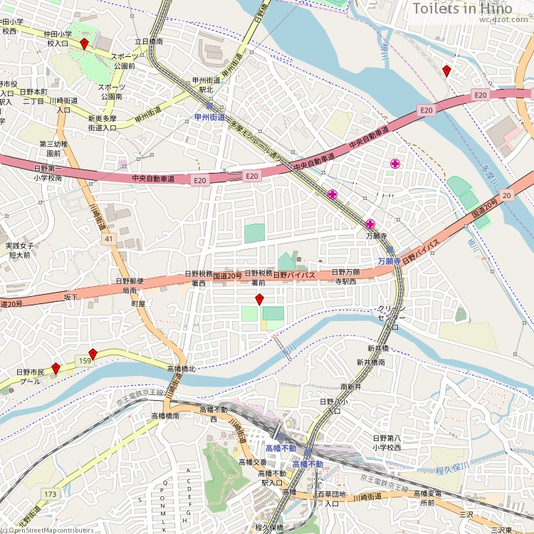 Toilets Hino - map of cash machines