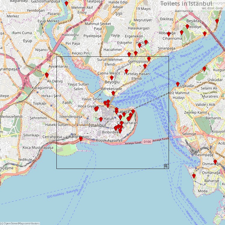 Toilets Istanbul - map of cash machines