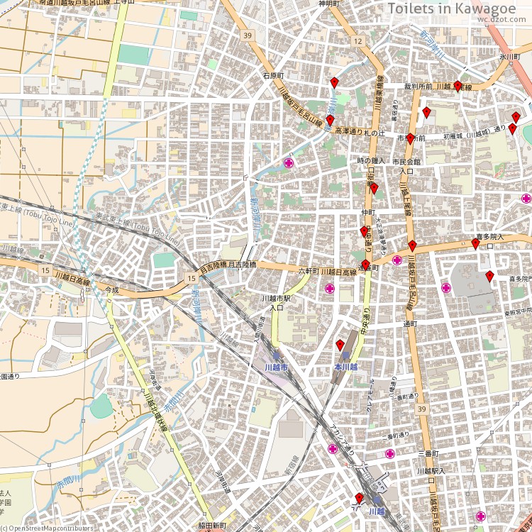 Toilets Kawagoe - map of cash machines