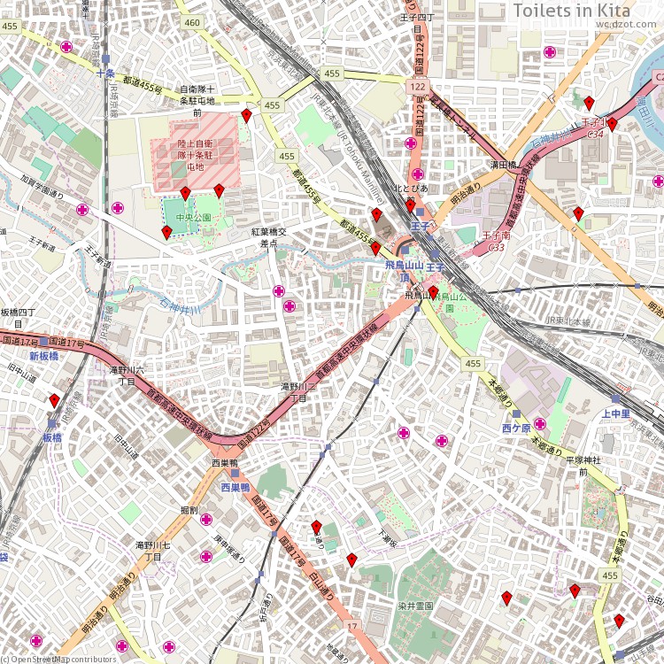 Toilets Kita - map of cash machines
