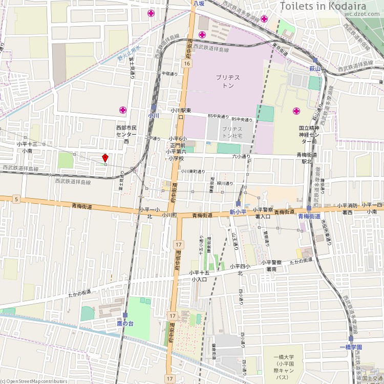 Toilets Kodaira - map of cash machines