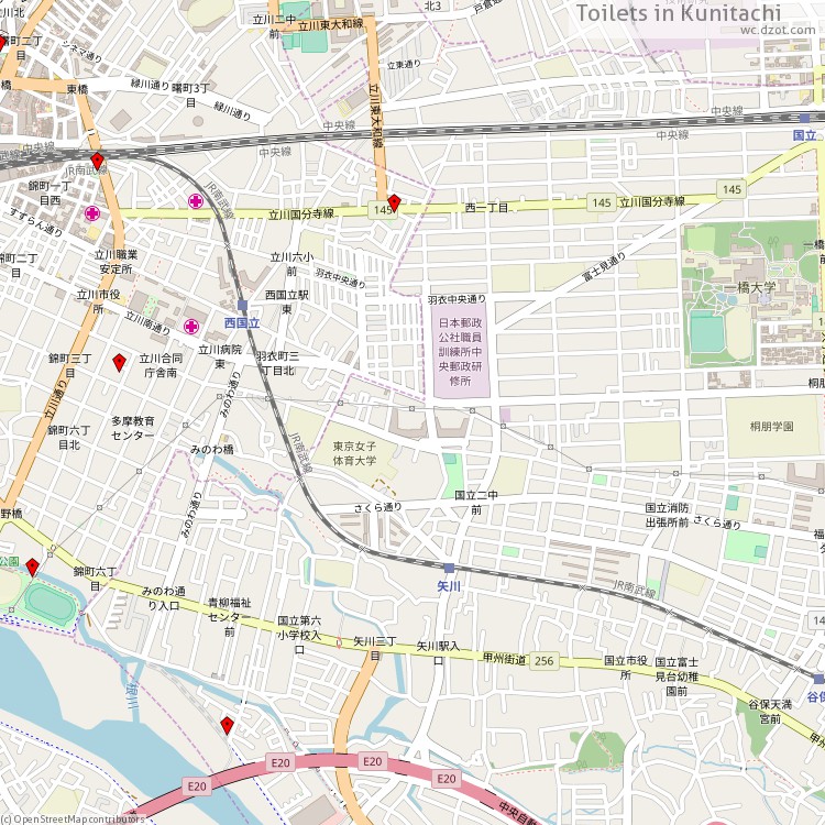Toilets Kunitachi - map of cash machines
