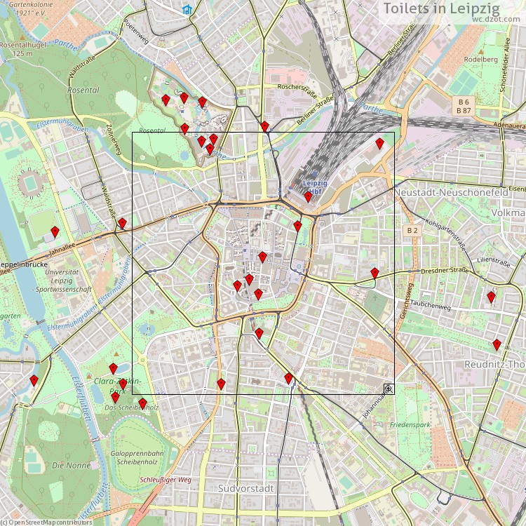 Toilets Leipzig - map of cash machines