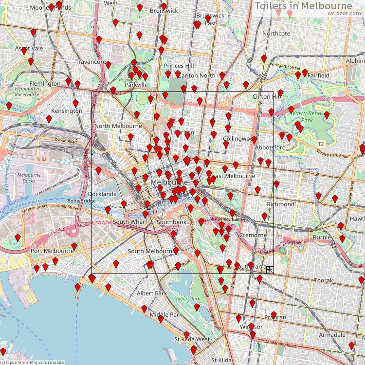 Toilets Melbourne - map of cash machines