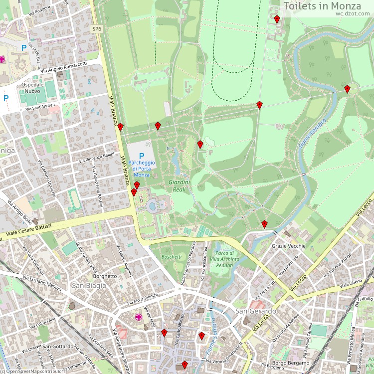 Toilets Monza - map of cash machines
