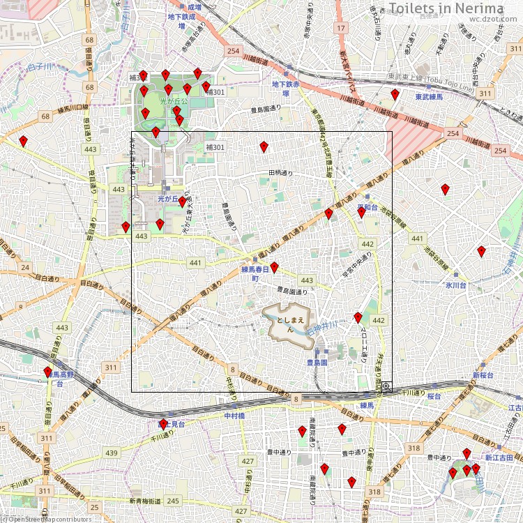 Toilets Nerima - map of cash machines
