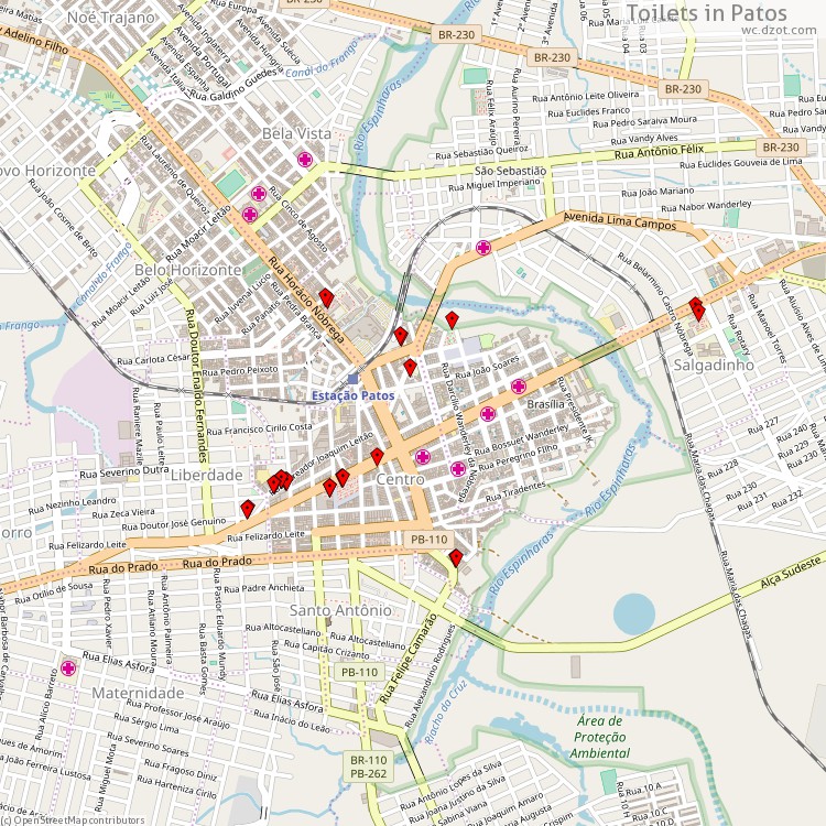 Toilets Patos - map of cash machines