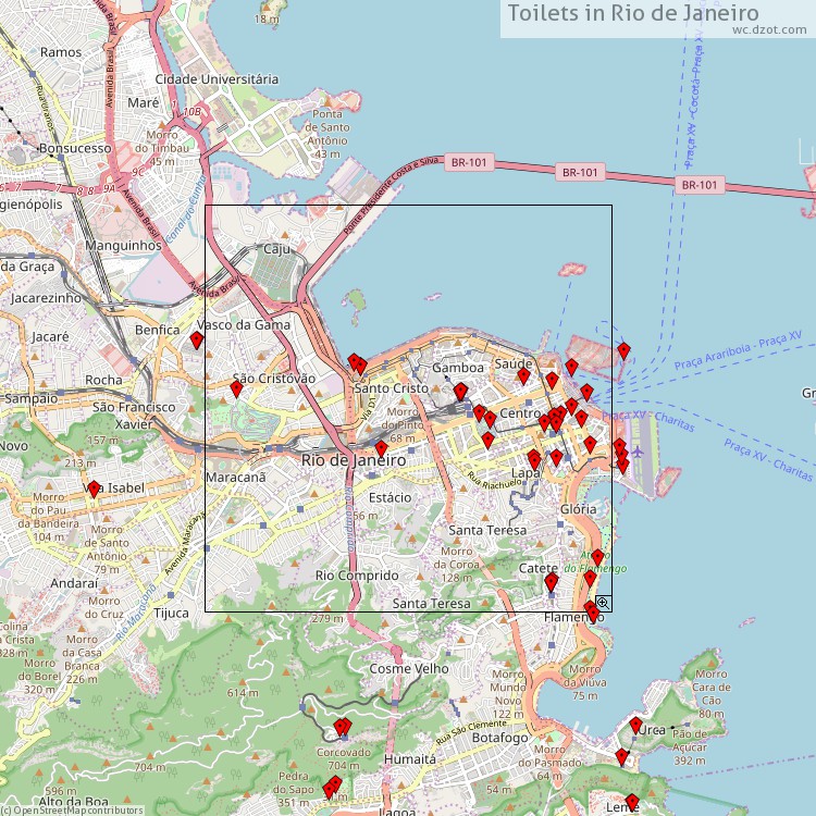 Toilets Rio de Janeiro - map of cash machines