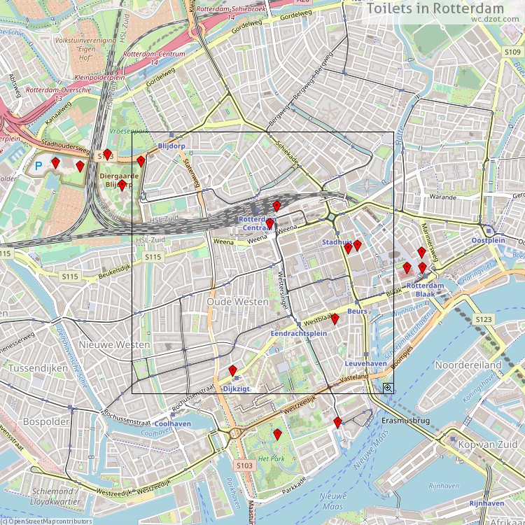 Toiletten Rotterdam - map of cash machines