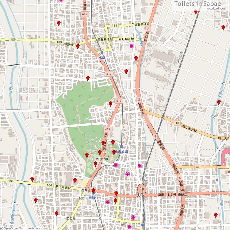 Toilets Sabae - map of cash machines