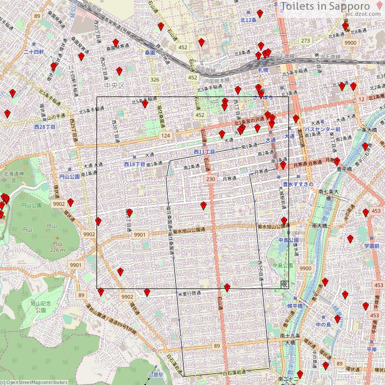 Toilets 札幌市 - map of cash machines