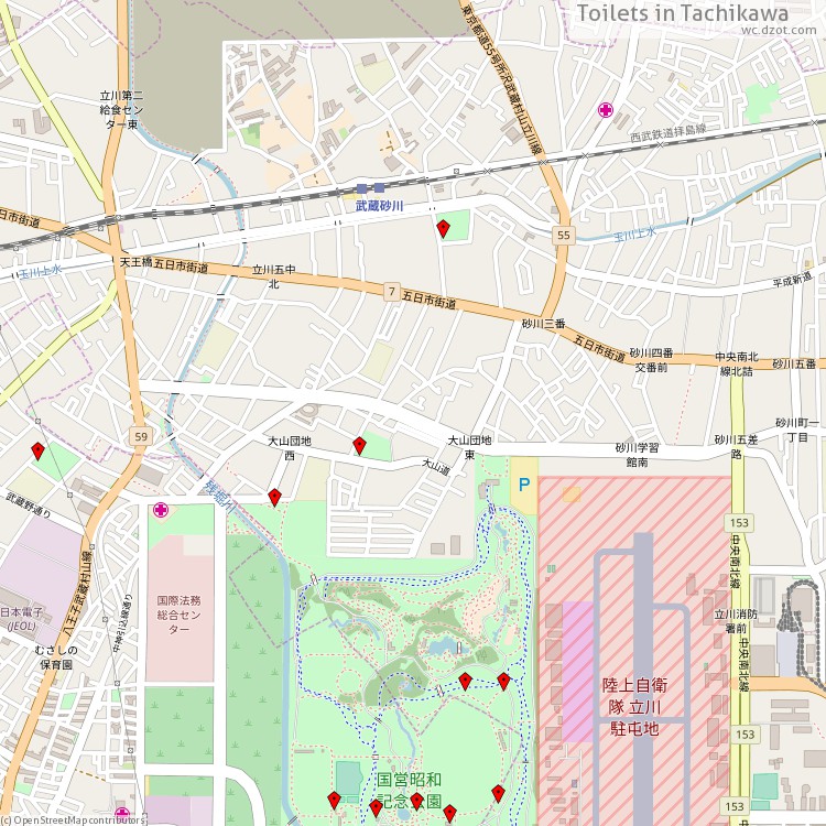 Toilets Tachikawa - map of cash machines