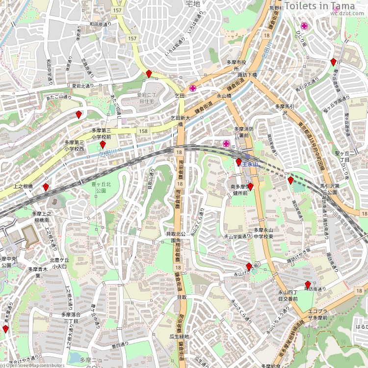 Toilets Tama - map of cash machines
