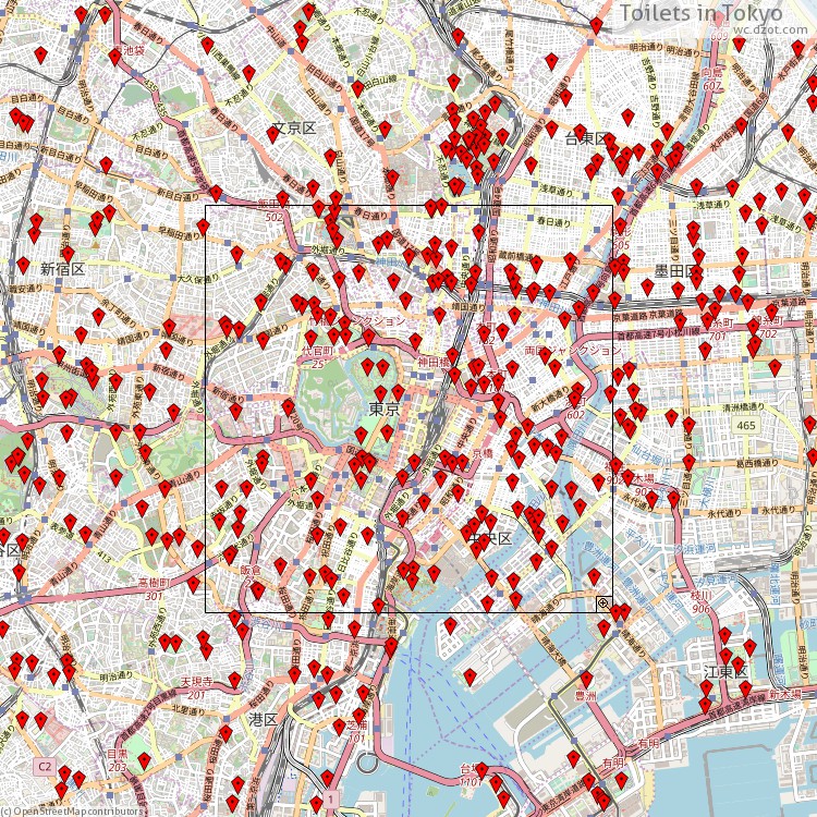トイレ 東京 - map of cash machines