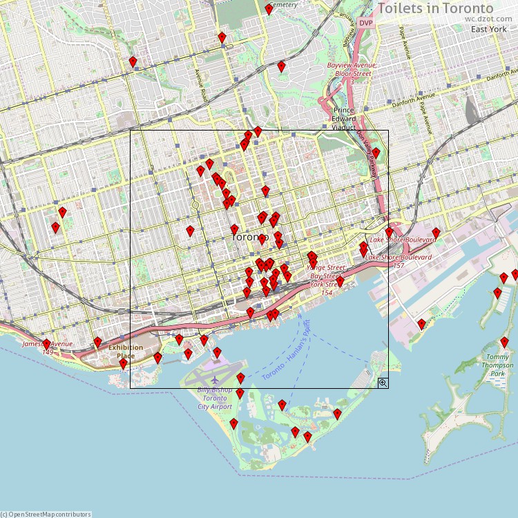 Toilets Toronto - map of cash machines