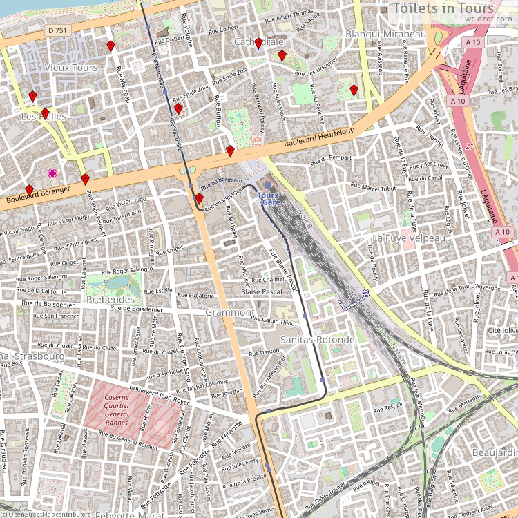Toilettes Tours - map of cash machines